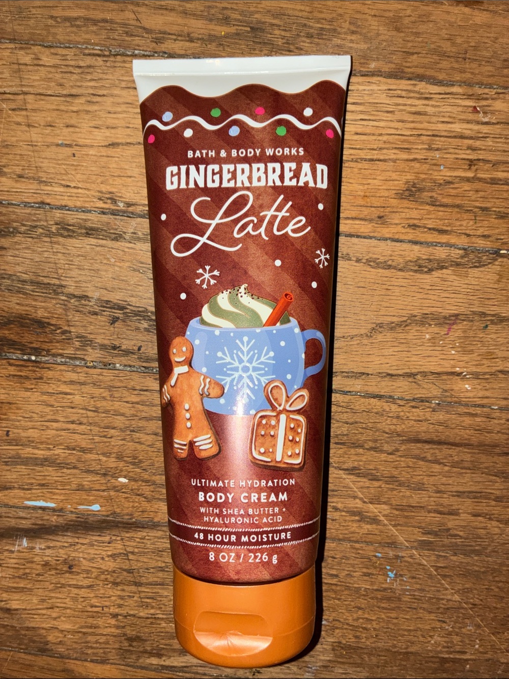 Bath & Body Works Gingerbread Latte Body Cream - Brown & Blue Accents
